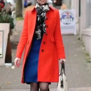 J. Crew Double Cloth Lady Day Metro Wool Coat in Red Flame Outdoor Womens Size 8